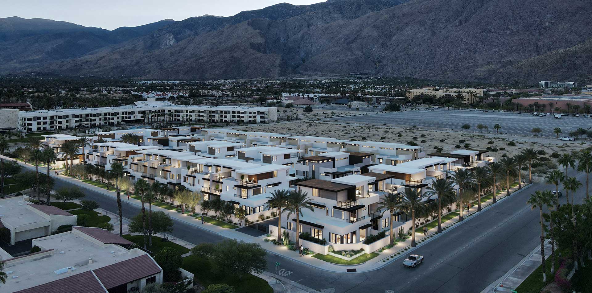 Aerial view of a GHA Companies community in the Coachella Valley